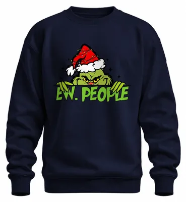 Productafbeelding van EW. PEOPLE Kerstmis-grinch, sarcastische kersttrui, uni, marineblauw, maat XL