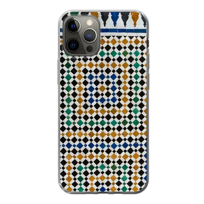 Produktbild von MuchoWow® Handyhülle Schutzhülle Hülle für iPhone 13 Pro Ein marokkanisches Mosaik, das wie eine Art Labyrinth aussieht Silikon Softcase Handy Hülle - Handy-Tasche