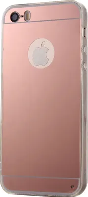 Image de Étui de protection pour iPhone 5 / 5s avec miroir, couleur rose or, type coque souple