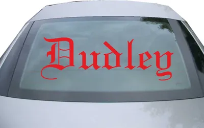 Produktbild von Indigos UG - Aufkleber Heckscheibe & Motorklappe DE6619 - rot - 600x194 mm - Dudiley - Auto Scheiben Fenster Heckklappe Tuning Racing JDM - Die cut