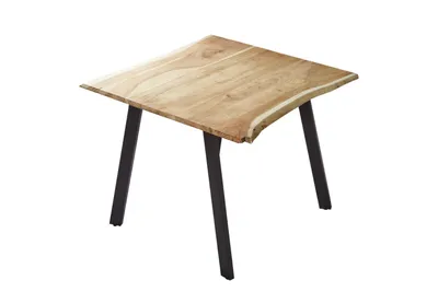 Produktbild von Esstisch Baumkante massiv Akazie naturfarben 80 x 80 cm schwarz LAXMI