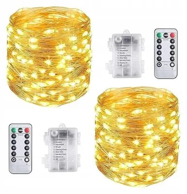 Zdjęcie produktu dla Łańcuch świetlny LED drut miedziany 10M 100 diod pilot zdalne sterowanie
