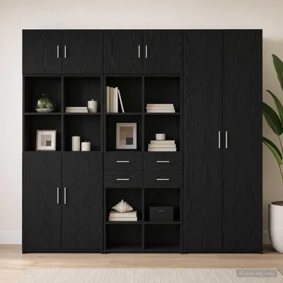 Zdjęcie produktu dla Szafa magazynowa vidaXL z półkami, czarny dąb, 70 x 42,5 x 225 cm
