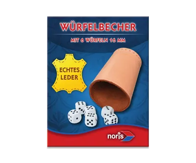 Produktbild von Noris Spiele Lederwürfelbecher mit 6 Würfeln; 606154318