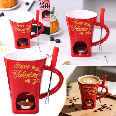 Produktbild von Schokofondue Tass, Fondue Tasse aus Keramik – Schmelzbecher, Schokoladenfondue Becher für Käse, Schokolade & Butter