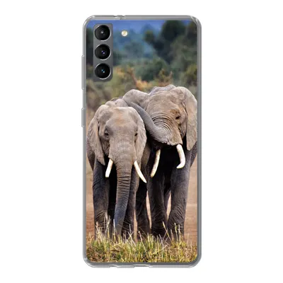Produktbild von MuchoWow® Handyhülle Schutzhülle Hülle für Samsung Galaxy S21 Plus Elefant - Tiere - Bäume - Natur Silikon Softcase Handy Hülle - Handy-Tasche