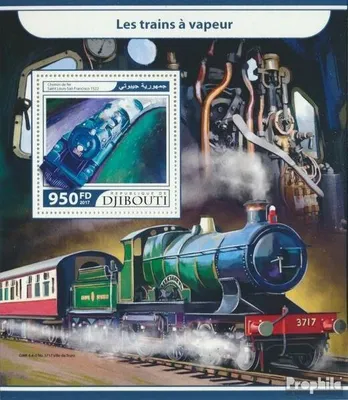 Produktbild von Briefmarken Dschibuti 2017 Mi Block 718 (kompl. Ausg.) postfrisch Dampflokomotiven