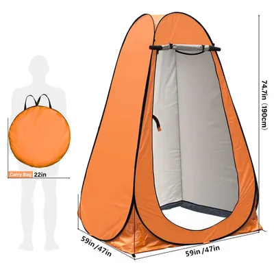Produktbild von Duschzelt Toilettenzelt Umkleidezelt Camping Zelt Beistellzelt 150X150X190CM Orange