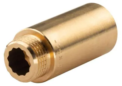 Produktbild von Messing Gewinde-Fitting Hahnverlängerung IG/AG 1/2" (DN 15) Länge 50 mm - schwere Ausführung