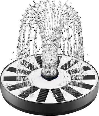 Produktbild von Solarbetriebene Springbrunnen – Schwimmende Teichpumpe – Dekoration für den Garten – 8 Sprühdüsen mit Anti-Tropf-Funktion – Sprühhöhe: 40-60 cm – Weiß