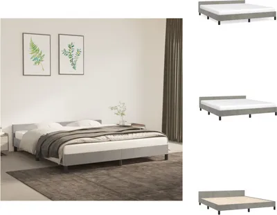 Produktbild von vidaXL Bettgestell mit Kopfteil Hellgrau 160x200 cm Samt - Betten & Bettgestelle