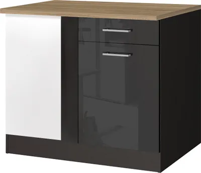 Produktbild von Küchen-Eck-Unterschrank 110 MARANELLO-03 Anthrazit Hochglanz Breite 110 cm