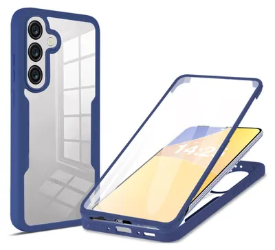 Produktbild von 360 Grad Rundum Schutz Handyhülle für Samsung Galaxy A56 5G Full Cover Vollschutz Case Farbe: Blau