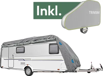 Produktbild von Wohnwagen Plane - Abdeckplane Caravan Cover Schutzhülle Wohnwagenplane, Größe Plane:L (610 x 250 x 220 cm) inkl. Deichselcover
