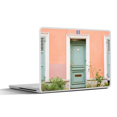 Produktbild von MuchoWow® Laptop Aufkleber Sticker Cover Paris - Tür - Pastell - Architektur 30x22 cm - Laptop-Sticker