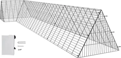 Immagine prodotto di Tunnel per polli Deluxe - 400 x 100 x 61,5 cm (L x P x A) - Gabbia per polli portatile per il cortile con telaio angolare - Recinto per polli, anatre, conigli - Recinto da esterno con stile