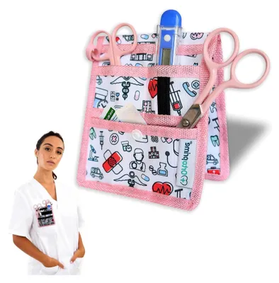Produktbild von Krankenschwestertasche mit mehreren Fächern - Organizer für Pflegekräfte in Rosa