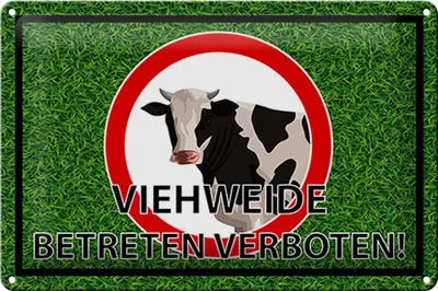 Produktbild von Blechschild Hinweis 30x20cm Viehweide Betreten verboten