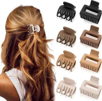 Produktbild von Blumenklauen Haarspangen Set 8 Stück, Mittelgroße Claw Clips, Damen Haarstyling-Zubehör