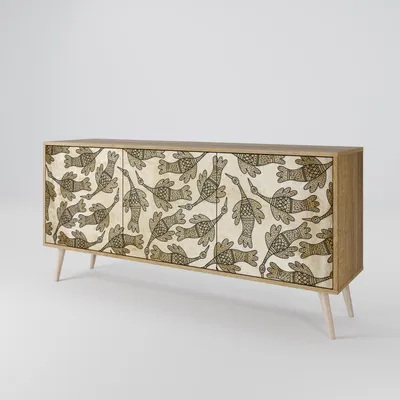 Immagine prodotto di Spacerebels cassettiera a 3 ante - credenza cassettiera - credenza alta - mobile armadio - soggiorno camera da letto - 57,5×164,5×42 (HxLxP)