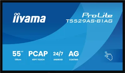 Produktbild von iiyama T5529AS-B1AG, Kiosk-Design, 138,7 cm (54.6"), LED, 3840 x 2160 Pixel, WLAN, 24/7