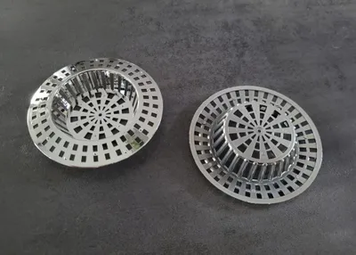 Produktbild von 2x Abflusssieb Kunststoff Silber 72mm Haarsieb Badewanne Dusche
