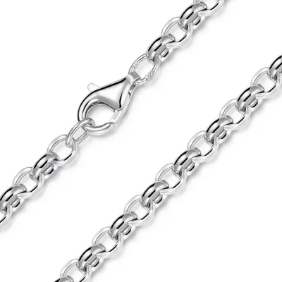 Produktbild von MATERIA by Matthias Wagner Erbskette 925 Silber 4mm Halskette Herren Damen Kette 40-70 cm rhodiniert oval K67