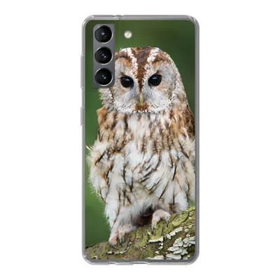 Produktbild von MuchoWow® Handyhülle Schutzhülle Hülle für Samsung Galaxy S21 Braune Eule sitzt auf einem Baum Silikon Softcase Handy Hülle - Softcase