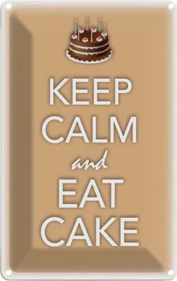 Produktbild von vianmo Blechschild 30x20 cm Keep Calm and eat cake Yoga