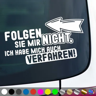 Produktbild von PantherPixel Folgen Aufkleber Sie Mir Nicht Habe Mich Verfahren Sticker Auto Geschenkidee Farbe Weiss