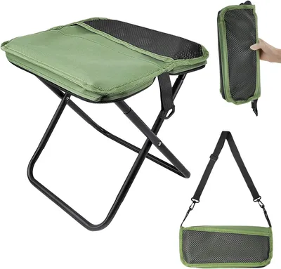 Produktbild von Campingstuhl Faltstuhl, Kohlenstoffstahl, 150 kg Tragfähigkeit, Grüner Stuhl für Outdoor-Aktivitäten