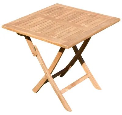 Produktbild von ALEOS. ECHT TEAK Klapptisch Holztisch Gartentisch Garten Tisch 80x80 cm AVES Holz Teaktisch