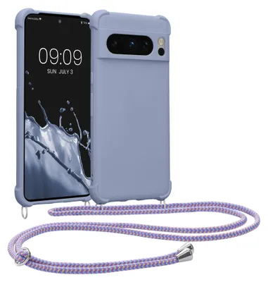 Produktbild von kwmobile Necklace Case kompatibel mit Google Pixel 8 Pro Hülle - Cover mit Kordel zum Umhängen - Silikon Schutzhülle Lavendel