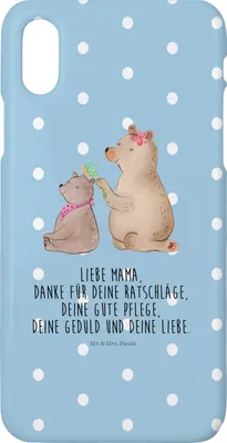 Produktbild von Mr. & Mrs. Panda Iphone 10 Handyhülle Bär Kind - Blau Pastell - Geschenk, Muttertag, Cover, Handy, Tochter, Hülle, Mama, X, Familie