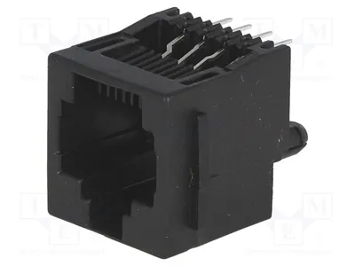 Immagine prodotto di 1 connettore RJ45 con blocco di sicurezza per montaggio a pannello, connettori: 8, sistema: 8p8c, per montaggio a traversa, codice prodotto: 5520259-4, connettore RJ