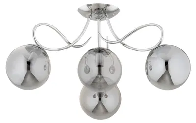 Obrázek produktu pro Stropní svítidlo OXA, chromované, kouřové, 4xE14x10W, sklo, rozměry: 32x58x58 cm, IP20, Alfa