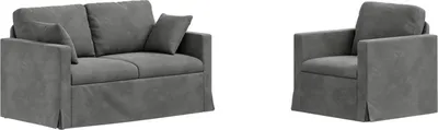 Obrázok produktu pre vidaXL Súprava sedačiek, 2 kusy, tmavosivá, zamat