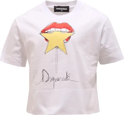 Produktbild von 3887T DSQUARED2 weißes mehrfarbiges T-shirt Kind
