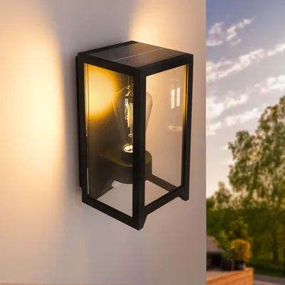 Produktbild von Ledvion Solar LED Wandlampe Schwarz mit Bewegungssensor