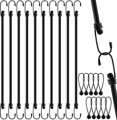 Imagen del producto de Correas elásticas con ganchos, paquete de 10 unidades, de 100 cm y 15 cm, para asegurar cargas