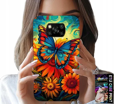 Produktbild von Hülle für Xiaomi Poco X3 - Motiv: Schmetterlinge, Blumen, Rosen