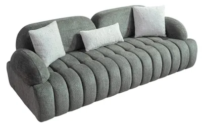 Zdjęcie produktu dla Zielona, miękka, dwuosobowa sofa, nowoczesny model, wysokiej jakości obicie materiałowe