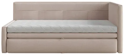 Image de Selsey Nesmi - Lit rembourré, couleur beige, 90x200 cm
