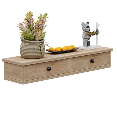 Produktbild von Hängendes Regal mit Türen, braun, modern, Loft-Stil, Wandregal für das Schlafzimmer, 64 cm