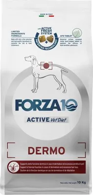 A bag of Forza10 Dermo Active dog food.