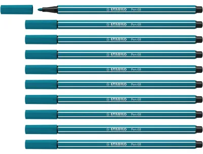 Obrázok produktu pre Prémiové fixky - STABILO Pen 68 - balenie 10 ks - tyrkysovo modrá