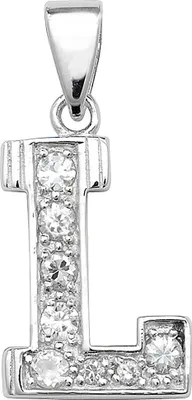 Produktbild von Schöner 925 Sterling Silber Buchstaben / Initiale Damen - Anhänger mit Zirkonia; TRS35295LTL
