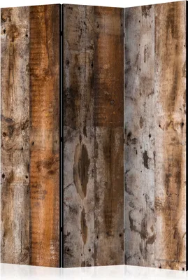 Produktbild von 3-teiliger Einseitiger Vlies Paravent - Antique Wood 135x172 cm Muster f-C-0370-z-b