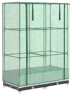 Produktbild von vidaXL Hochbeet mit Gewächshaus-Aufsatz Rattan-Optik 80x40x123 cm