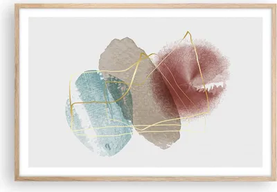Produktbild von Gerahmtes Poster - Rahmen in heller Eiche - Form Figur Abstraktion - 91,5x61 cm - Wand Bild - Wanddeko - Wandbilder - Kunstposter - Wandposter - Bilderrahmen - Bilder - Kunstdruck - P2NAA91x61-5057
